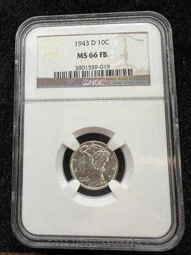 1943-D Mercury Dime 10c NGC MS66 FB