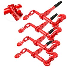 Ratchet Chain Binders 3/8'' - 1/2'’ - 4 Pack Load Binder with 2 Grab Hooks - ...