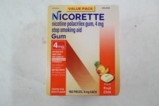 Nicorette Smoking Cessation Aid 4MG Fruit Gum - 100 Count