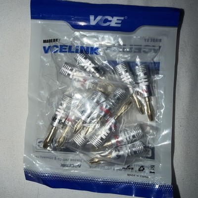 Banana Plugs Audio Jack, 24k Gold Dual Screw Lock Speaker 6 Pairs VCELiNK