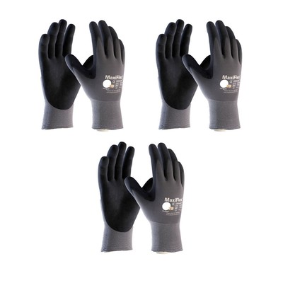 (3 Pairs 34-844/X-Large Gloves Nitrile Seamless Knit Nylon Glove with Nitrile...