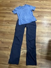 Columbia Women's Omni-Shade Pant Sz 4 Inseam 32 . GRT Top Soft Blue Sz S. EUC