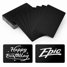 50 Pcs Metal Business Card Blanks 3.4 x 2.1 inches, Black-Tarjeta de presentaci 
