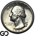 1932-D Washington Quarter *Major Key Date* Choice BU++, Scarce This Nice