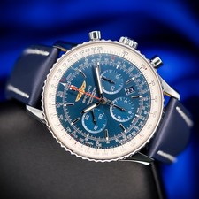 Breitling Navitimer B01 AB0127 46mm Steel Chronograph Blue Dial Box & Papers 2