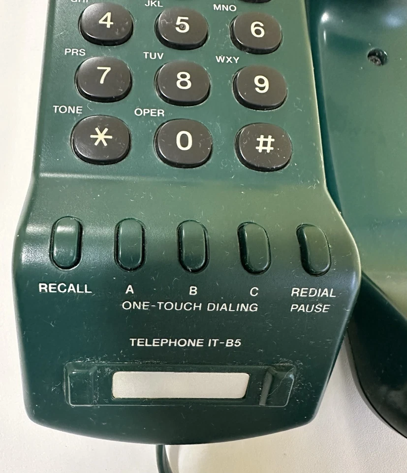 Teléfono fijo con cable Sony IT-B5 de colección - verde cazador - pared o mesa Foto 3 de 4