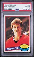 1980 O-PEE-CHEE #344 ROD LANGWAY PSA 8