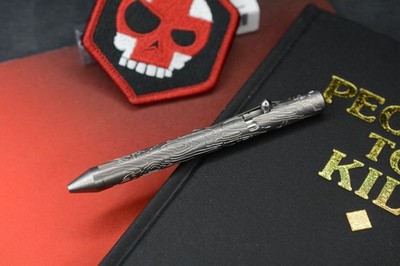 RARE Triple Aught Design x Fellhoelter Ti-Bolt Topo Ti Pen w/Skull TAD Patch