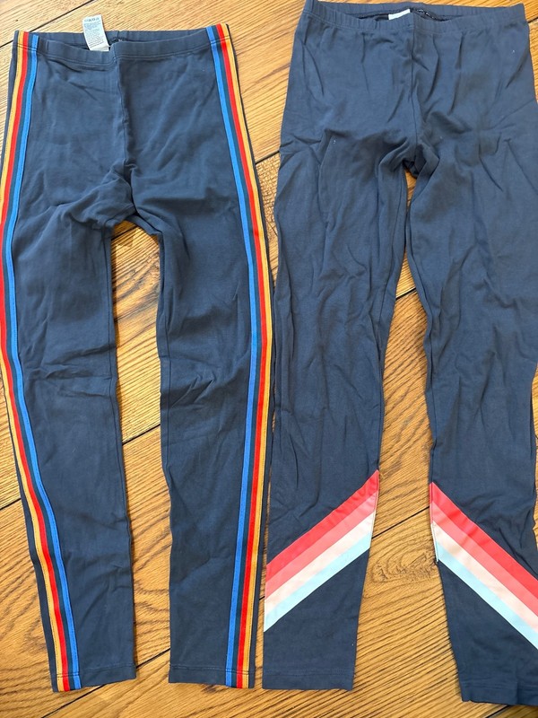 Tea Collection Gilrs 2 Pairs Leggings Size 12 EUC Navy
