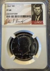 1964 Kennedy Silver Half Dollar 50c NGC Proof 68 Top Graded With Signature |