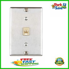 Durable Corded Surface Mount Telephone Jack in Stainless Steel - 1 Modular Jack