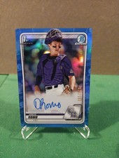 Drew Romo 2020 1st Bowman Chrome AUTO Prospect BLUE REFRACTOR 028/150 