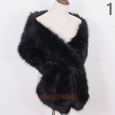 Lady Soft Faux Fur Shawl Wrap Cape Cloak Coat Furry Wedding Banquet Winter Warm