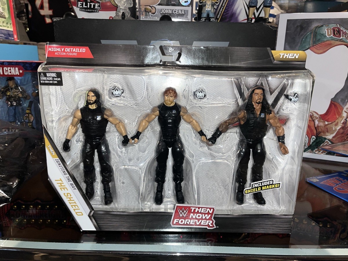 WWE Elite Shield Then Now Forever 3 Pack Reigns Rollins Ambrose