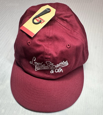 Levi's Burgundy Solid Baseball Cap Embroidered Logo One Size Men