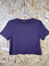 Lululemon Women’s Purple Cropped Top UK 10 US 6 Gym Yoga Running Activewear