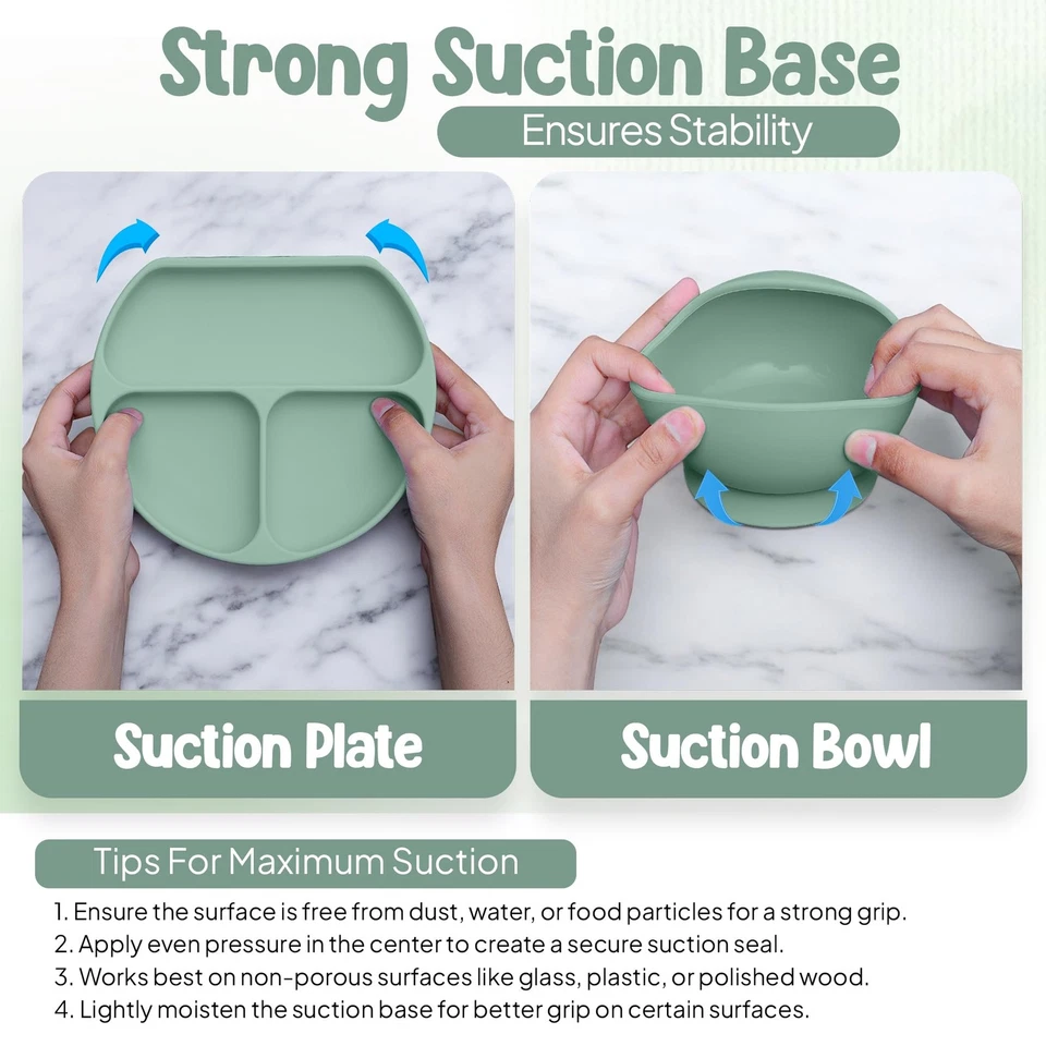 Набор для кормления ребенка из 17 предметов без бисфенола А силикон | толстые и мягкие всасывающие пластины, ба... - Изображение 3 из 4