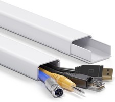 34in 2xL17in Large Wire Hiders for TV on Wall 3-4 Cords, X-Large, White