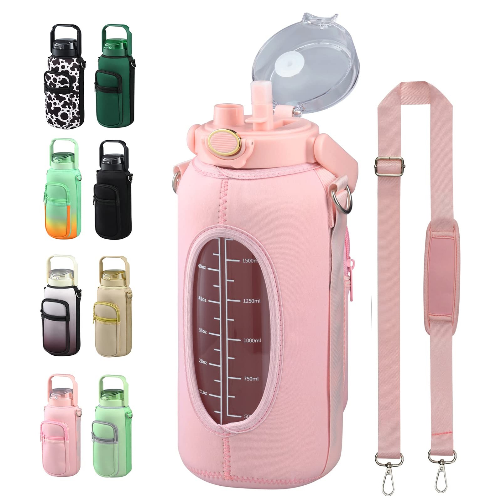 With Straw And Storage Sleeve Motivationa...