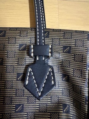 MOREAU PARIS Schultertasche Beuteltasche Leder Streifenmuster Damen Unisex au...