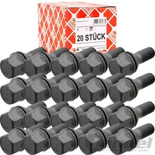 20x FEBI RADSCHRAUBE KEGELBUND ALUFELGEN passend für PEUGEOT 106 307 308 407 508