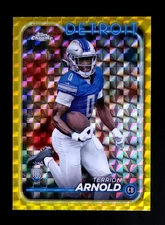2024 Topps Chrome Terrion Arnold #228 Yellow Refractor #d /75 Rookie RC