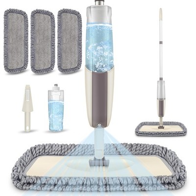 Spray Wet Mop for Hardwood Floors - Microfiber Dust Mop with 3 Washable Pads