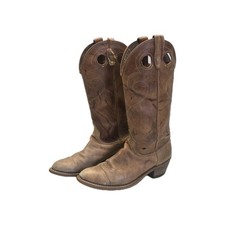 Botas de Vaquero Para Hombres Wrangler Western Cuero Marrón Talla 7 D De Colección Rodeo Rancher