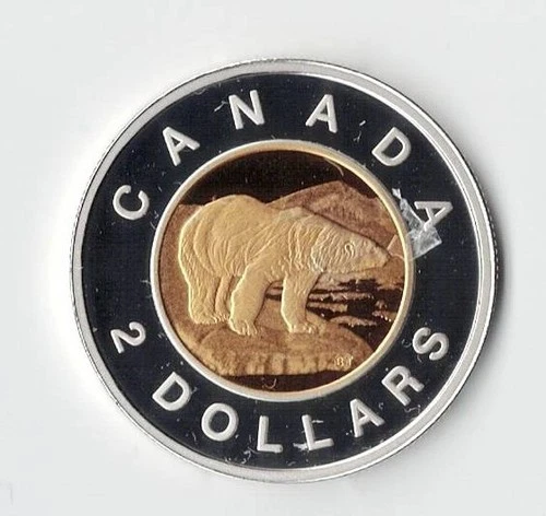 2015 CANADA SILVER PROOF 2 DOLLARS TOONIE GOLD PLATED - BU