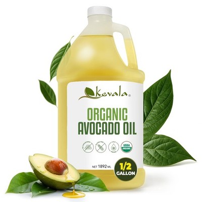 Kevala Organic Avocado Oil  64 oz, 1/2 gal, Cold Pressed Avocado Oil for Cook...