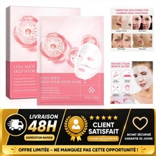 Masque visage collagène bio anti-rides hydratant lot de 4 pièces