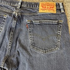 LEVI'S 505 Jeans Men  s 34x32 Denim Blue Straight Fit Dark Wash Stretch