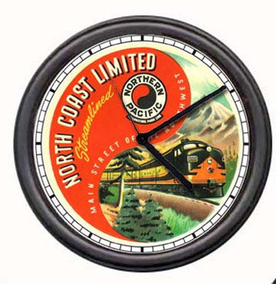 #ad Northern Pacific North Coast Line Retro Railroad Train Conductor Sign Wall Clock $26.95