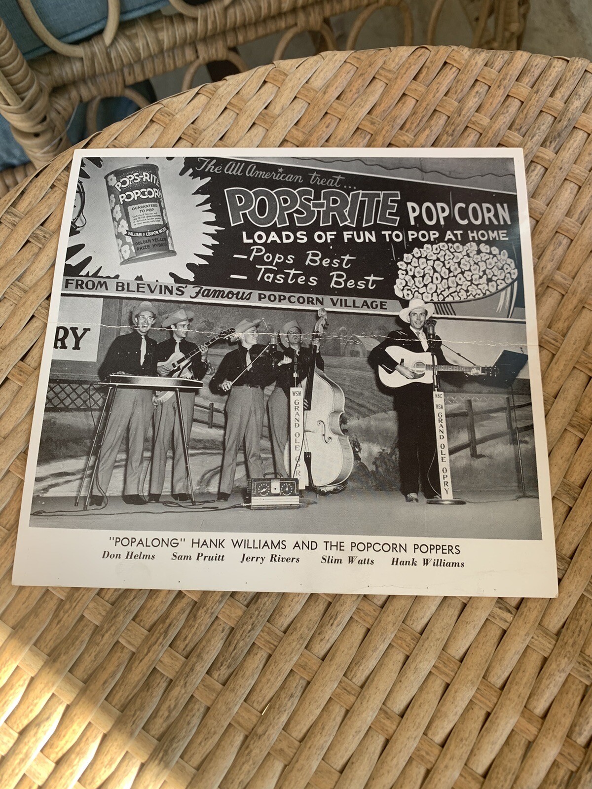 Rare Vintage PopRite Popcorn Grand Ole Opry Hank Williams