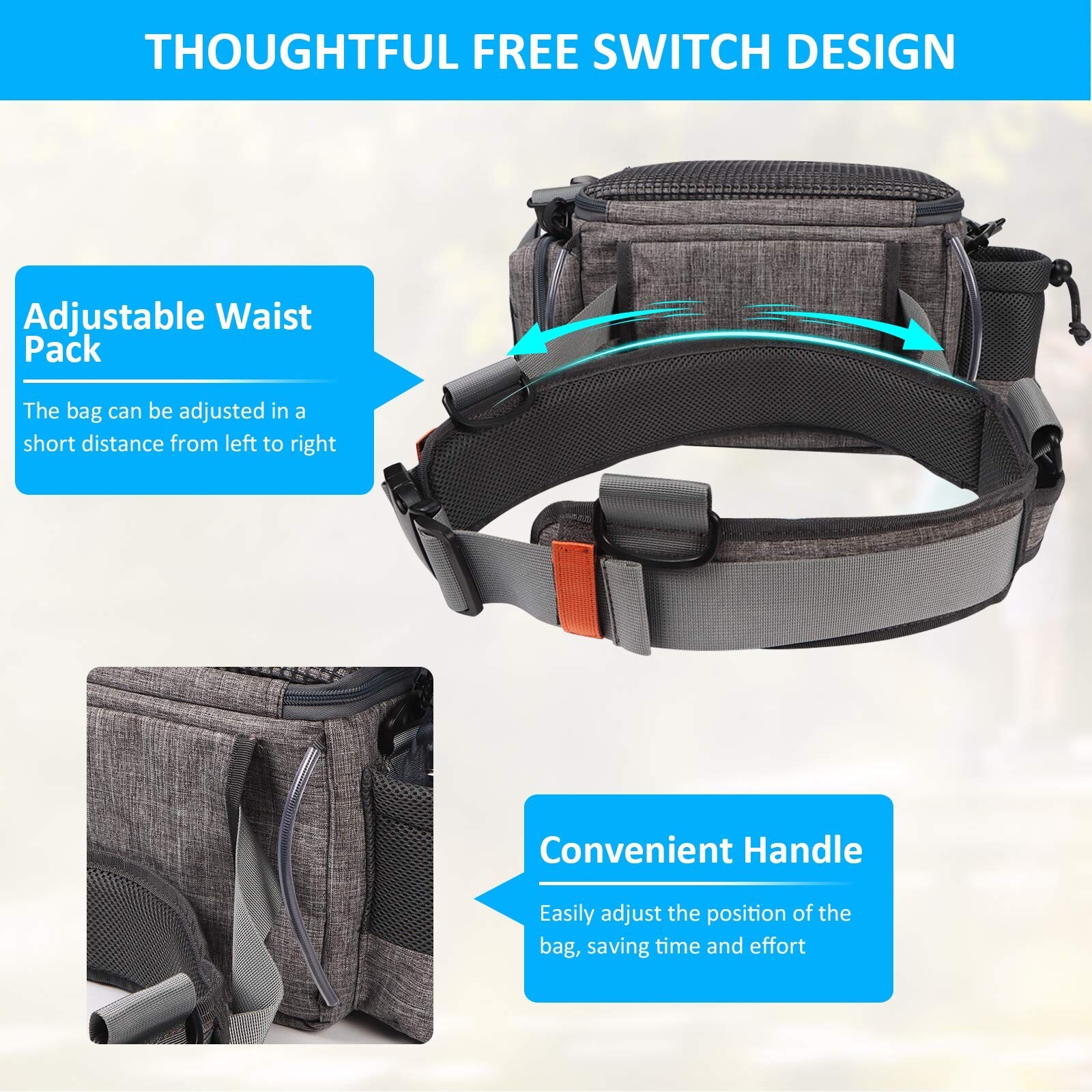 YVLEEN Sling Fishing Tackle Bag Outdoor Fishing Tackle Storage Pack