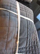 Pottery Barn Kids Reed Velvet crib  quilt charcoal gray New wo tag