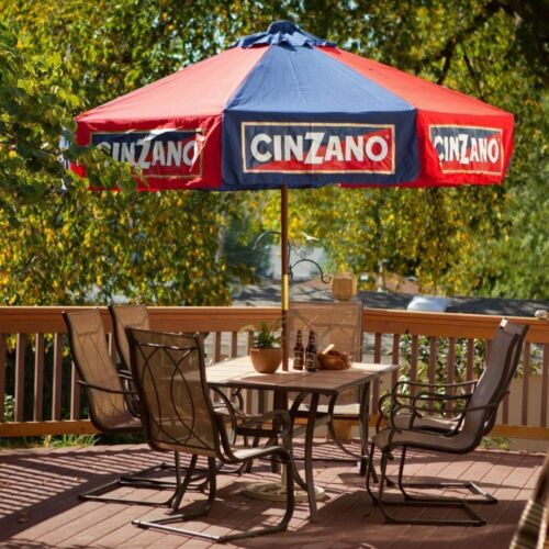 Parapluie de patio en bois Cinzano 9 pieds avec système de poulie 1377 - Photo 1 sur 3