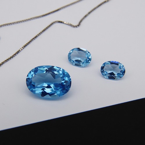 Topaz Baby Swiss Blue Nano Topaz Artificial Light Swiss Nano Loose Gemstone - Picture 7 of 8