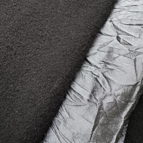 Terry Macey Coat Size S Black & Silver Flared Panels Wool Long Button Up Pockets - Picture 12 of 16
