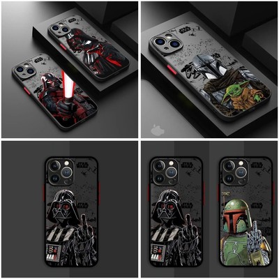 iPhone Star Wars Phone Case Boba Fett Vader Baby Yoda Case Apple Cover 7-16 Pro