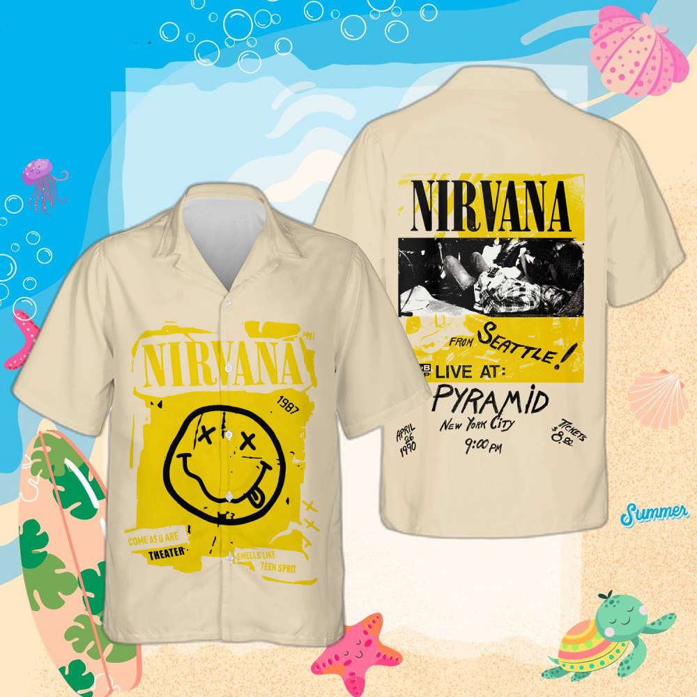 Nirvana Band Hawaii Shirt 3D Print All Sizes Summer Style JJ5337