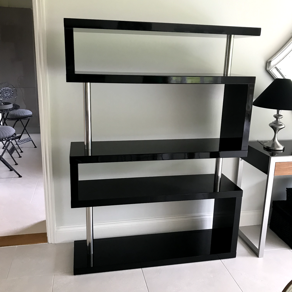 Shelving Unit In High Gloss Black eBay