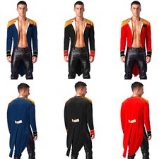 Mens Cosplay Costume Dress Up Circus Ringmaster Halloween Tailcoat Showman