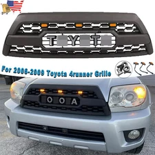 For 2006-2009 Toyota 4runner Front Grille Mesh Hood Bumper Grill Matte Black ABS