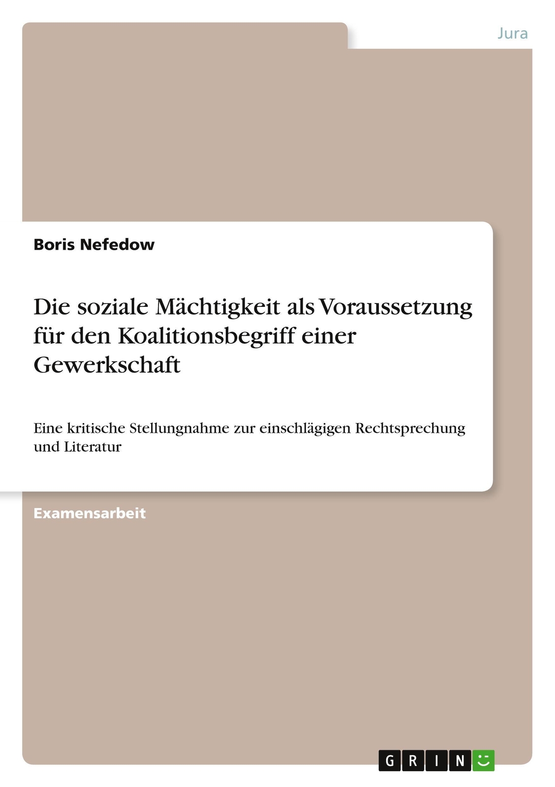 Thumbnail - Boris Nefedow | Die Soziale Mächtigkeit Als Voraussetzung Für Den...