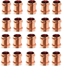 Propress Fitting Copper Coupling 1/2” Zero Lead Copper Coupling with Stop 20pack