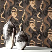 Vliestapete Elle Mosaik Portrait Braun Beige Gold Metallic 10458-37 (3,74€/1Qm)