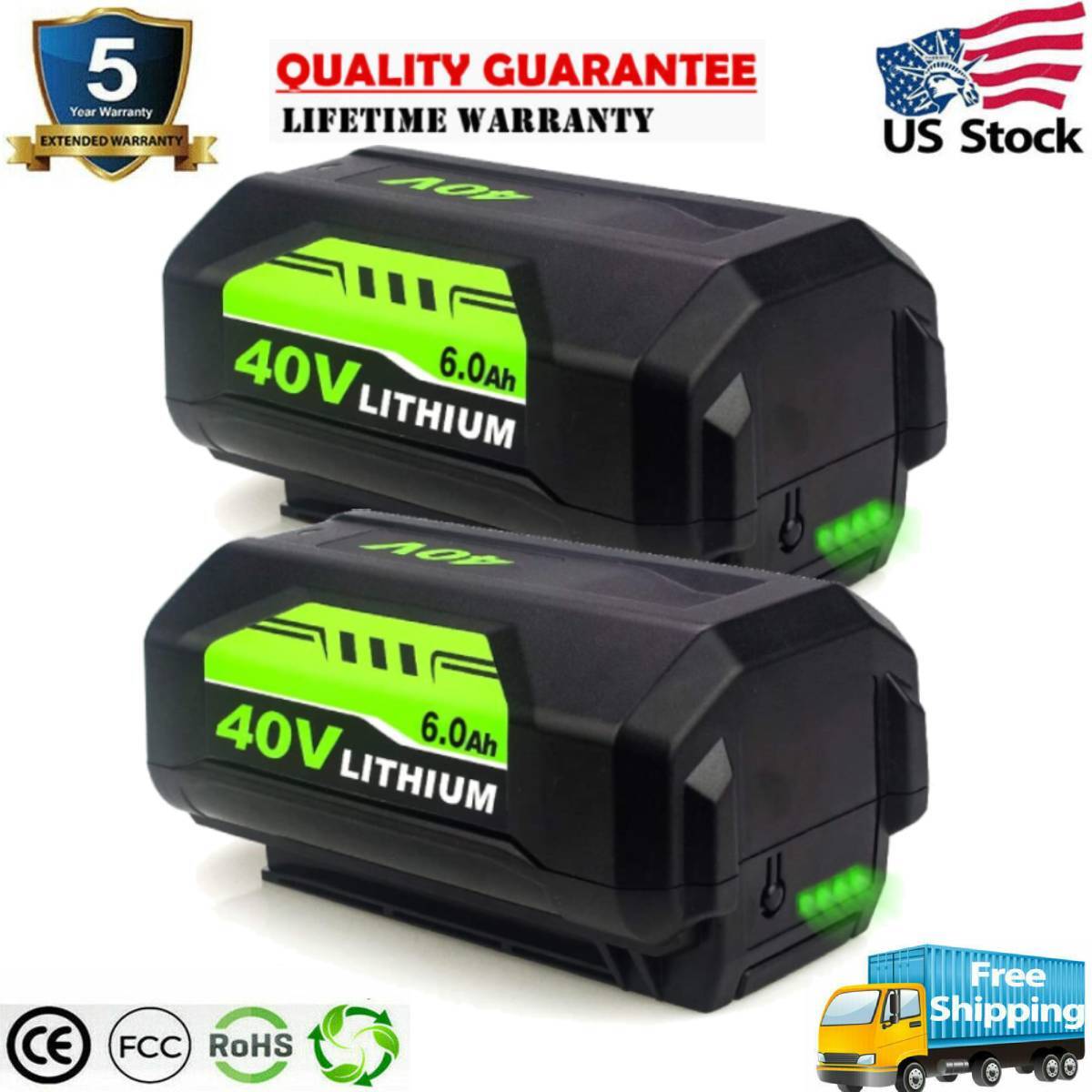 40V Lithium Battery + Charger for Ryobi Lawn Mower OP4015 OP4050A Hedge