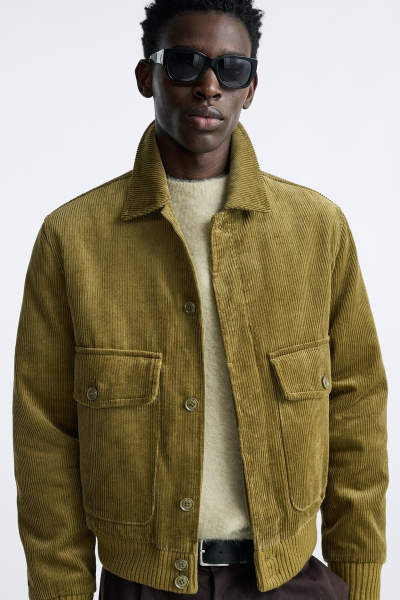 ジャケット・アウター Corduroy Blouson Jacket WISH FOR EVER ブルゾン アウター DRAW CODE DOUBLE ZIP 2WAY