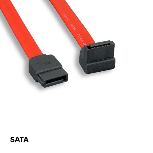 Kentek 1.5' SATA Cable 7Pin Serial ATA 26AWG Straight to RightAngled